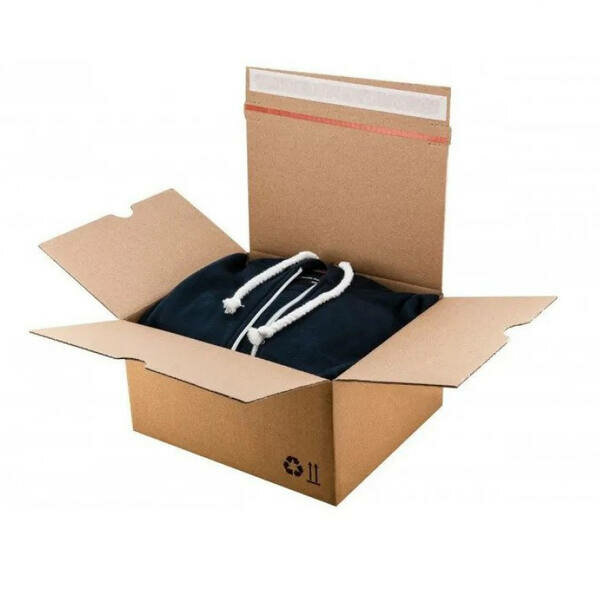 Verzenddoos 345x256x130mm EG bruin autolock + plakstrip doos &aacute; 20 stuks