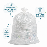 Containerzakken 240 liter transparant doos 10 rollen &aacute; 10 stuks