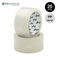PP acryl tape 25my 48/66 transparant folie van 6 stuks