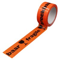 PP tape 48/66 acryle orange fragile breekbaar Low-Noise folie van 6 stuks