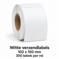 Verzendlabels wit 102 &times; 150 mm &ndash; rol &agrave; 300 stuks