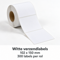 Verzendlabels wit 102 &times; 150 mm &ndash; rol &agrave; 300 stuks