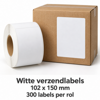 Verzendlabels wit 102 &times; 150 mm &ndash; rol &agrave; 300 stuks
