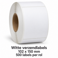 Verzendlabels wit 102 &times; 150 mm &ndash; rol &agrave; 500 stuks